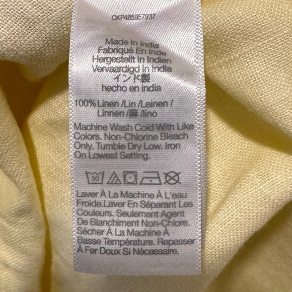 NWT Madewell Cross-Back A-Line Minimalist Mini Dress Linen Pale Pineapple NR350 - Picture 6 of 8